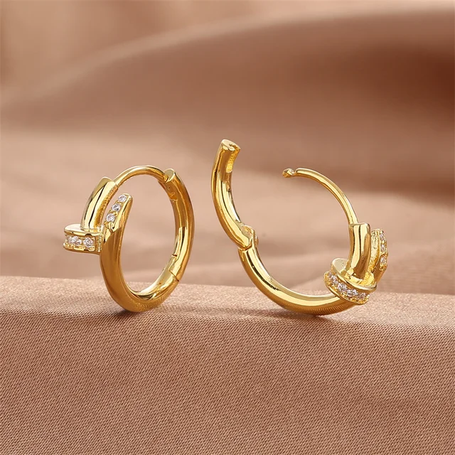 925 Silver Plated Zircon Round Circle Hoop Earring for Women Minimalist Trendy Jewelry Shiny Accessories eh2031 6