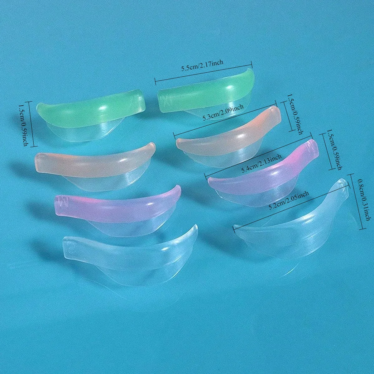 4 사이즈/8개입 속눈썹 부스트 패드 자가 접착 재사용 가능 실리콘 속눈썹 영구 스틱 L컬 속눈썹 부스트 쉴드 DIY용