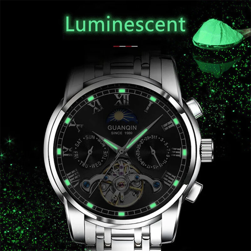 GUANQIN Watches for Man Mechanical Automatic Waterproof