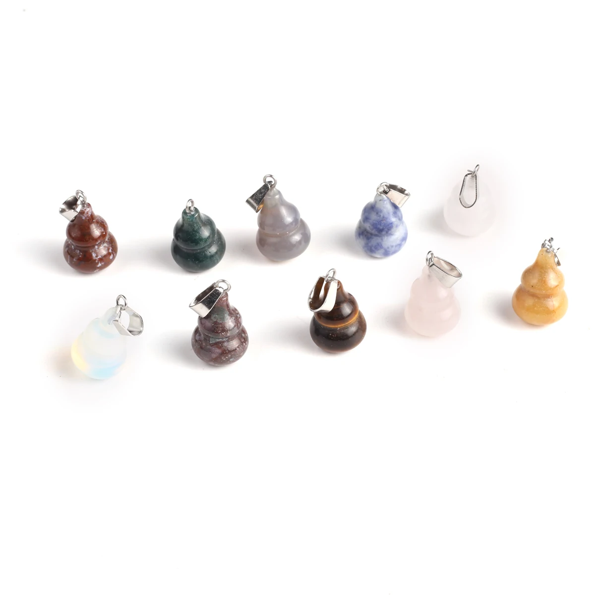 

10pcs Natural Agate Pendant Gourd Shape Natural Stone Pendant Charms for Making DIY Jewelry Bracelet Accessories 13x21mm