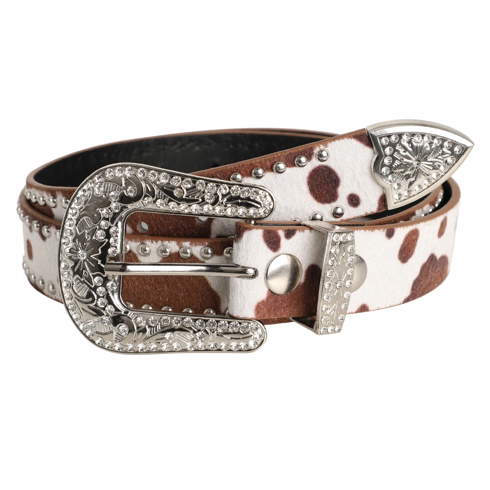 New Women's Retro Casual Trend Carved Buckle Belt For Women Men,Punk Rock Hip Hop Style Rivet Y2k Belts，Paired With Jeans，Skirts