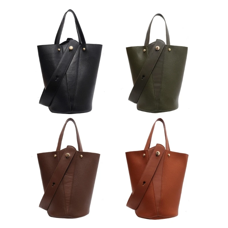 Fashion Bucket Bag for Girl Women Crossbody Bag Solid Color Handbag Shoulder Bag