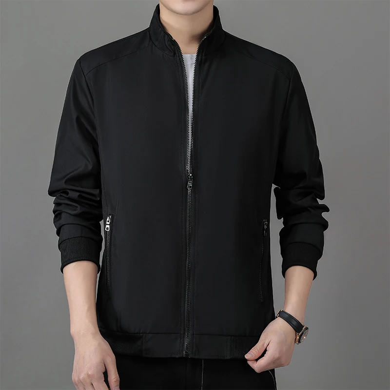 

New Arrival Spring Men's Jackets Solid Fashion Coats Male Casual Slim Stand Collar Bomber Jacket Men Outerdoor Thin Coat M-5XL