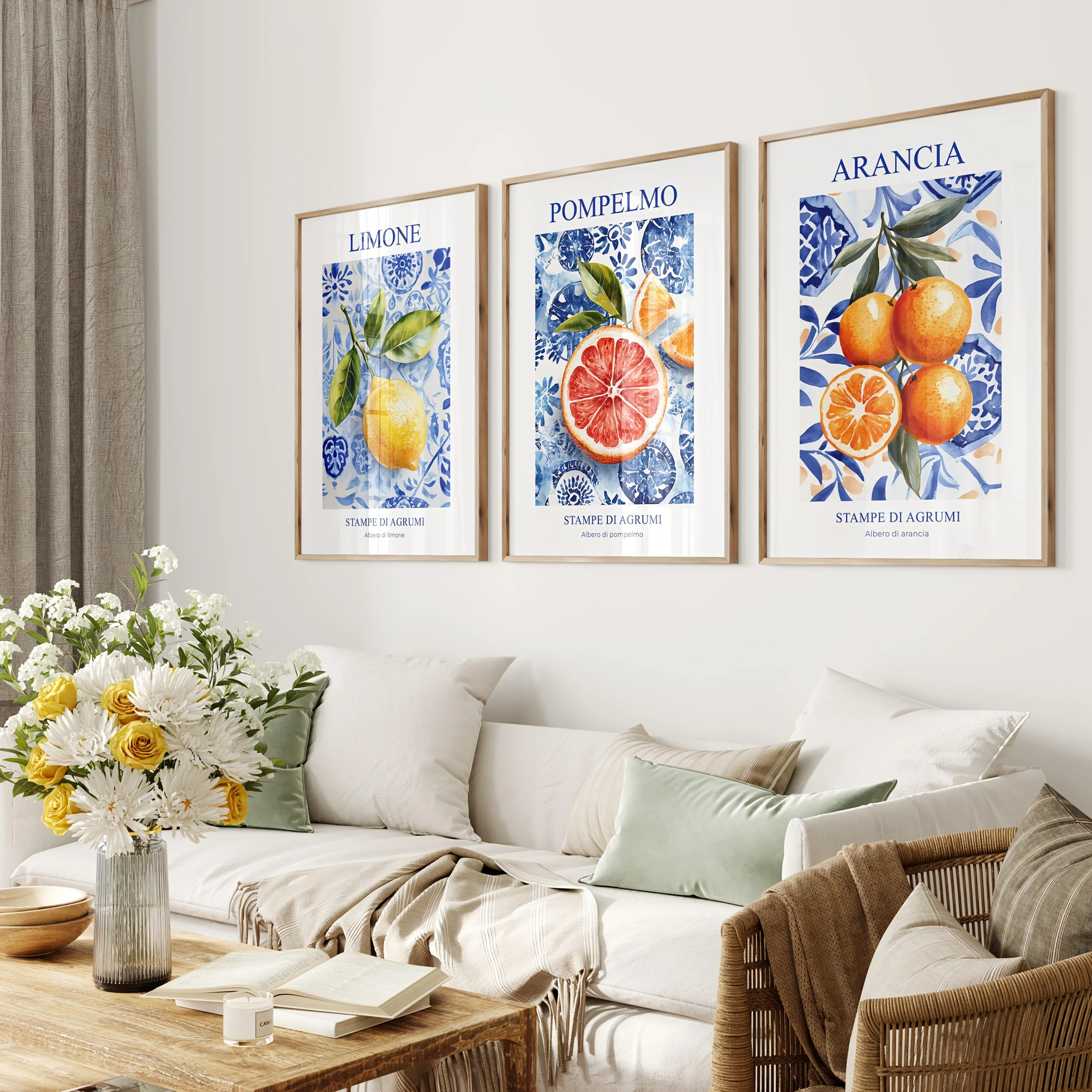 Retro Lemon Garden Canvas Art 5