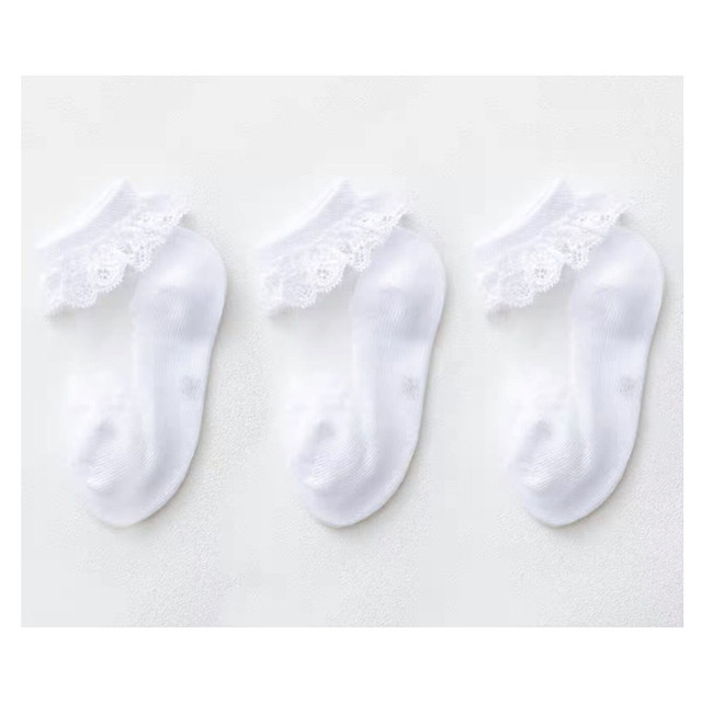 Princess Cotton Socks Lace Socks Soft Ruffled Summer Breathable 1-12Years