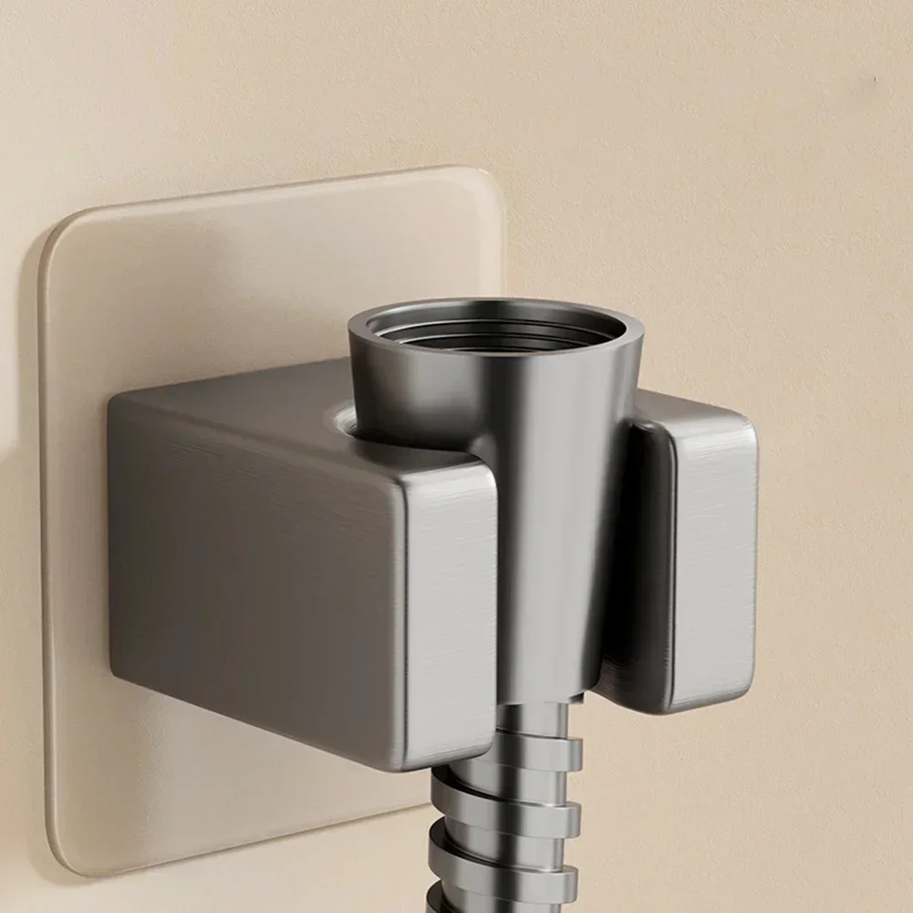 Adjustable Shower Holder Polished Handheld Shower Head Holder Punch-Free Bathroom Wall Mount Bracket Fixing Accessories