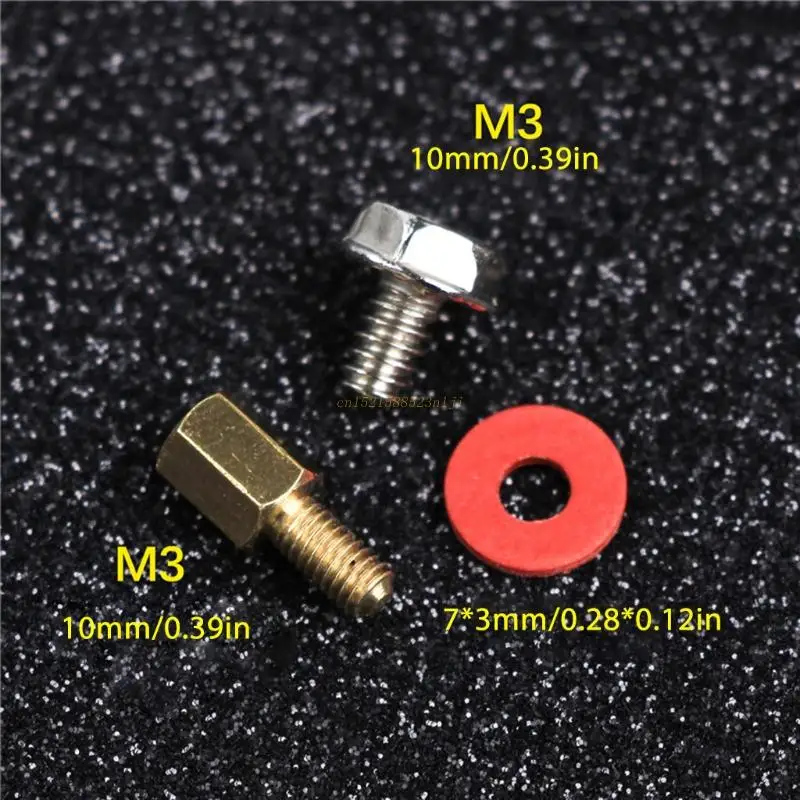 Motherboard Riser Screws Computer Red Washers 6.5mm 6-32-M3 Brass Standoff 20pcs notebook repair screws