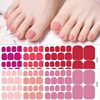 Baking Free Toe Nail Sticker Wraps Solid Color Full Cover Foot Stickers Adhesive Decals Toenail Polish Strips DIY Foot Decals 2