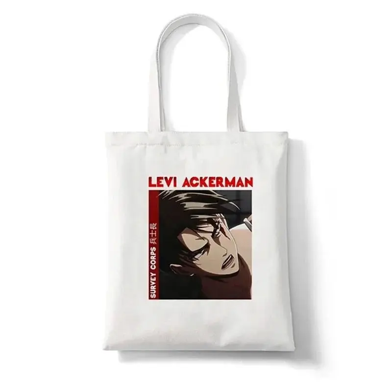 Anime Attack on Titan Shopping Bags Harajuku Eco Linen Tote Bag Students Bolsos Mujer Women Resuable Large-capacity Shopper Bag 2