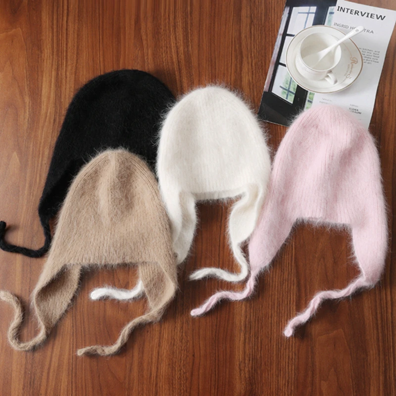 Mink Cashmere Bomber Hat for Women&Men Winter Ear Protect Beanies Soft Warm Korea Fashion Y2K Steet Wear Bonnet Casual Ski Cap