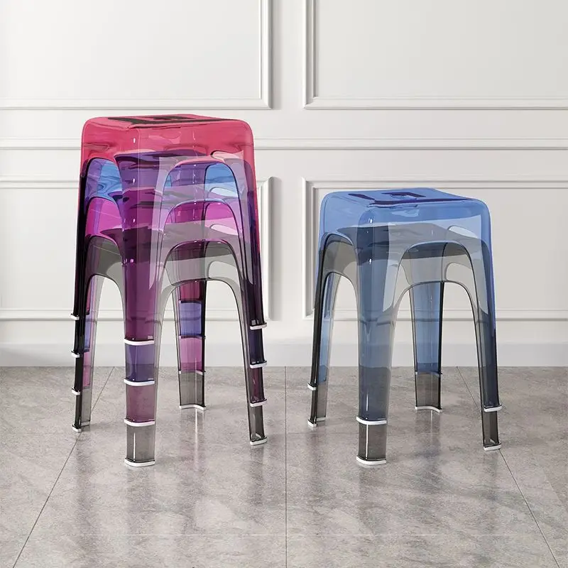 

0688 Acrylic transparent plastic stool simple modern thickened home restaurant rubber stool Nordic ins internet celebrity chair
