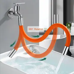 Universal Splash-proof Faucet Extension Extender 360°Rotatable Faucet Extension Hose Bathroom Free Bending Extension Tube