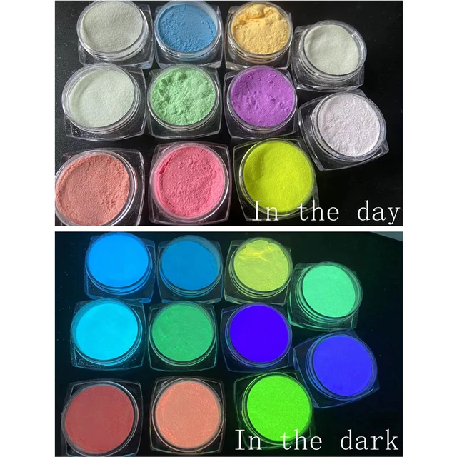 Glow Dark Pigment Powder Acrylic Paint  Glow Dark Pigment Powder Resin - 1  Set - Aliexpress