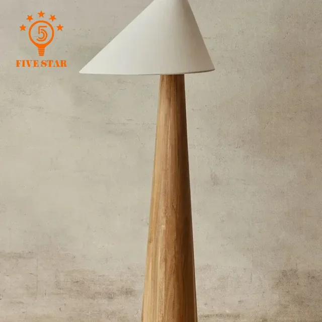 Japanese Wabi-sabi Floor Lamps Retro Natural Wood Fabric Lampshade Teahouse Bedroom Bedside Parlor Sofa Study LED Standing Light