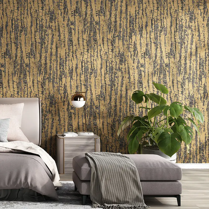 

papier peint Vintage Tree Bark Wall Papers Home Decor Non Woven Stripped Wallpaper for Living Room Bedroom Wall Cover Mural