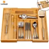 Bamboo Drawer Organizer, Expandable and Adjustable Utensil Drawer Organizer, for Utensils, Cutlery, Silverware, Flatware, Knives 1