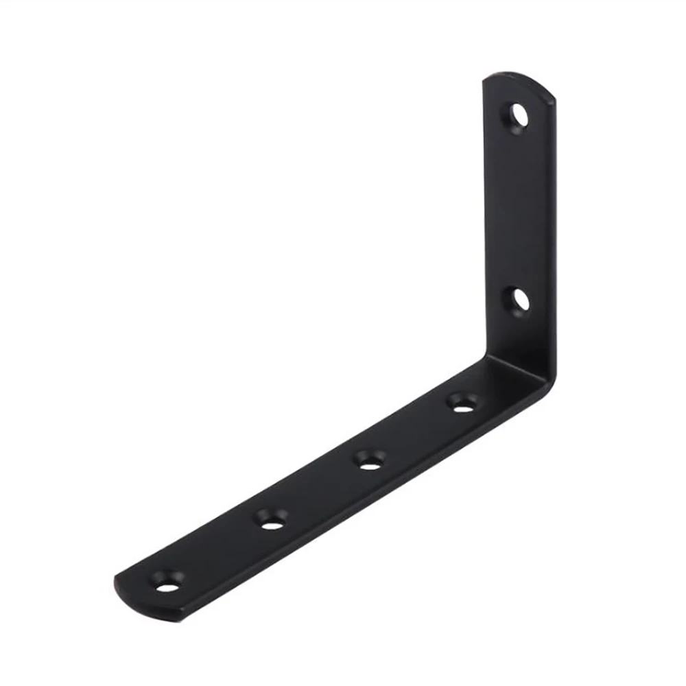 2pcs/sets Left Steel Thickened Black Lshaped Right Angle Bracket 90