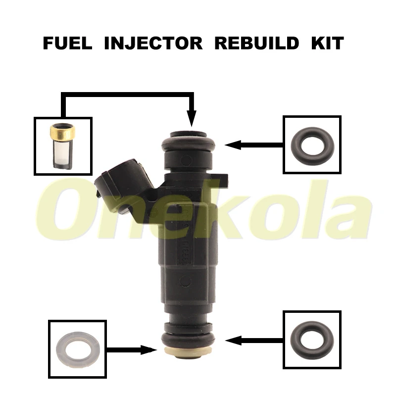 Fuel Injector Service Repair Kit Filters Orings Seals Grommets for 2000-2005 Hyundai Accent 1.5L 1.6L 35310-22600 3531022600