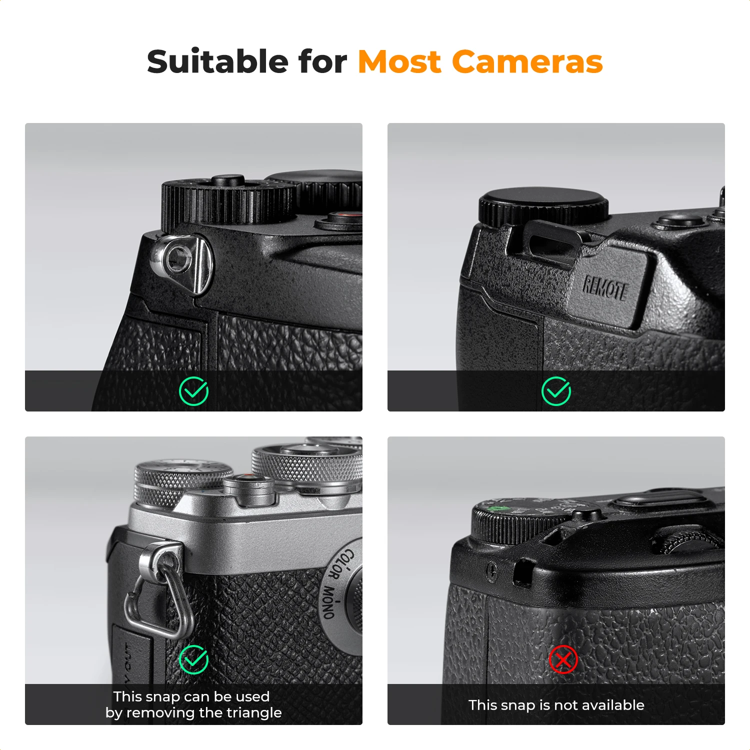 ? K&F CONCEPT 카메라 스트랩, 나일론 로프 넥/숄더 랜야드 DSLR 및 미러리스 카메라용 범용, 100cm / 39.13인치