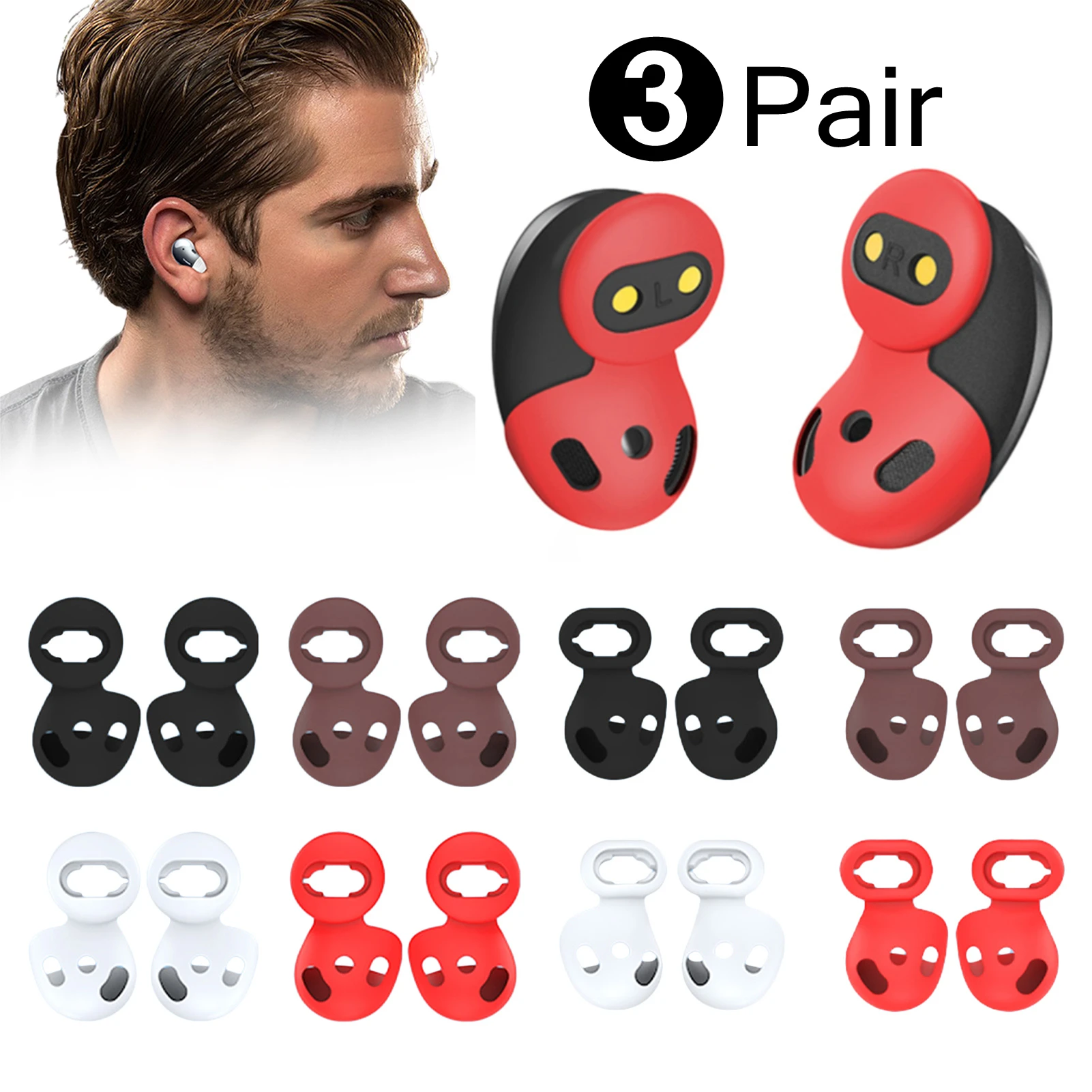 Per Galaxy Buds Live Ear Sleeve Tips Adattatore Antiscivolo In Silicone Morbido Auricolari Di Ricambio Per Auricolari Per Galaxy Budslive Accessori