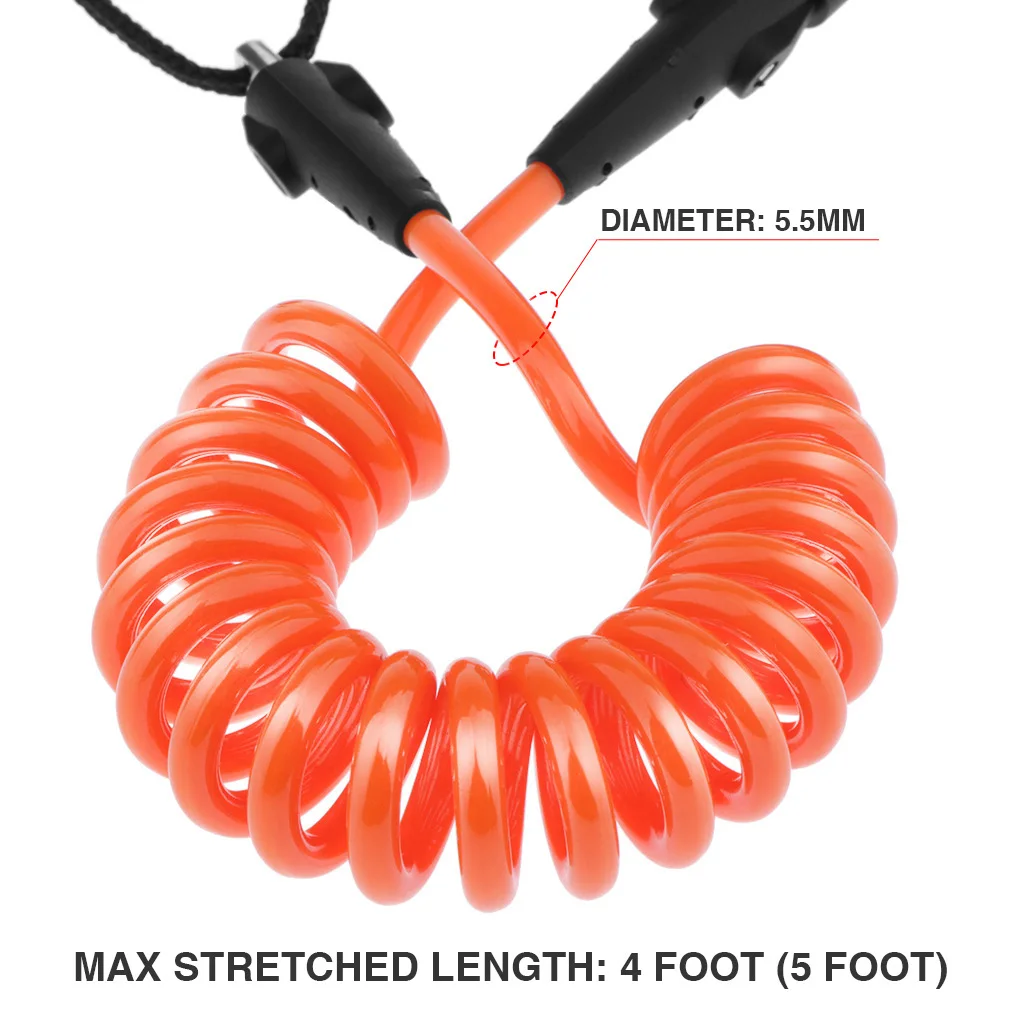 Professional Leash with Wrist Strap Surf Leash 5 Foot Coiled Surf Surfing Safety Gear Accessories