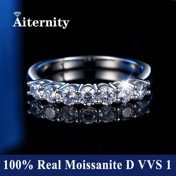 100% Pass Diamond tester Pen Moissanite Ring Matching Wedding Diamond Band for Women 925 Sterling Silver Female Single Tail Ring 1