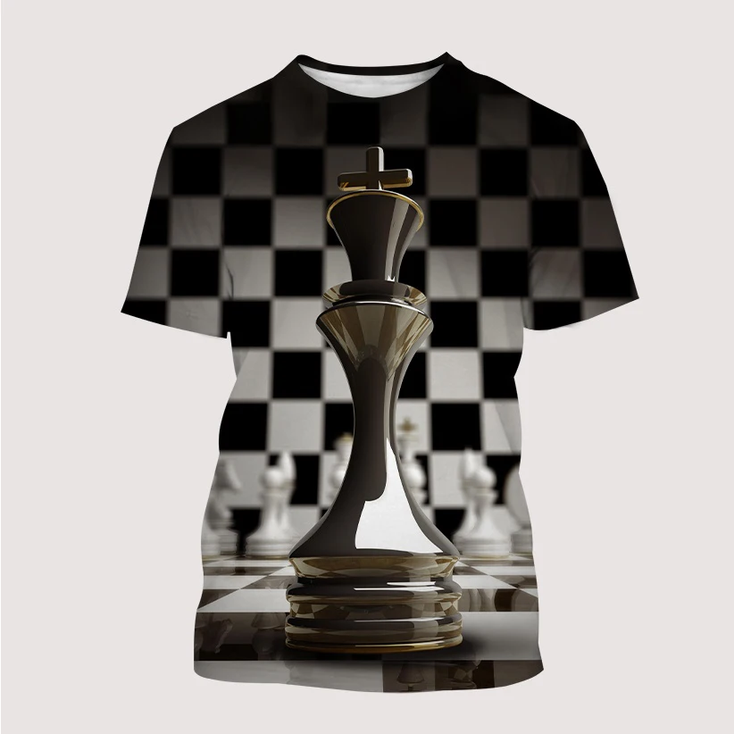 New Chess Board 3D Print T Shirt Child Fashion Oversized T-Shirts Kids Boy Girl Short Sleeve Tops Tees Tshirt Children Clothing 1