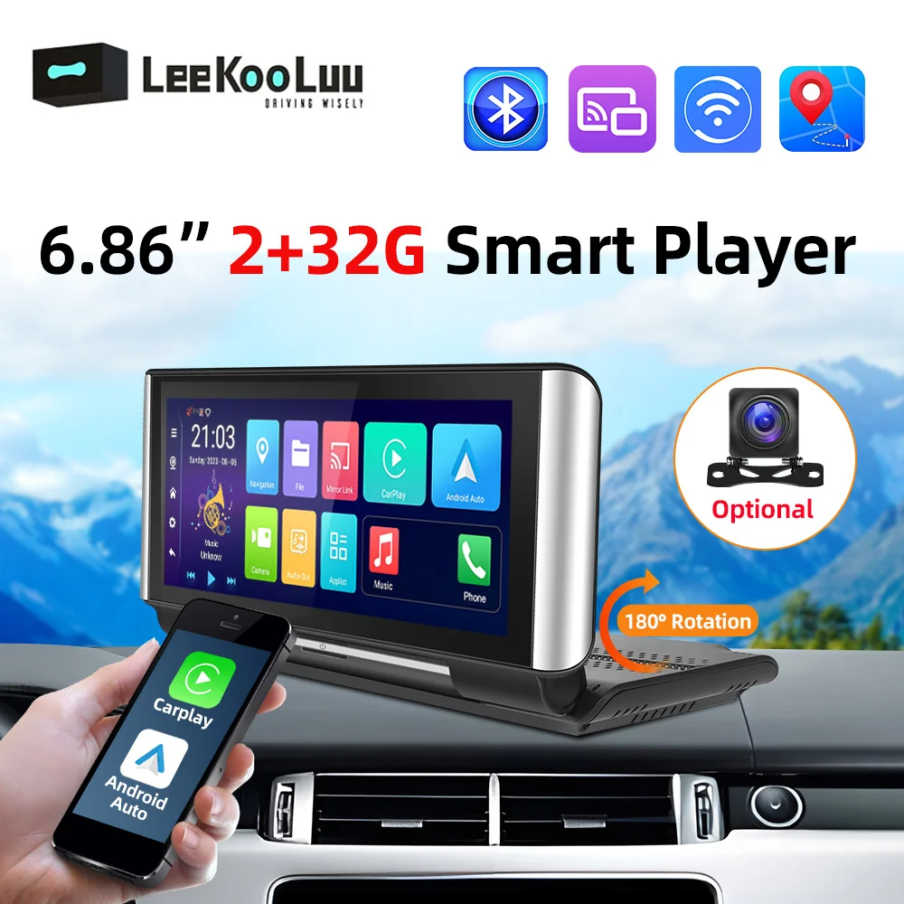 

Автомагнитола LeeKooLuu, 6,86 дюйма, Android 13,0, 2 + 32 ГБ, GPS, Bluetooth