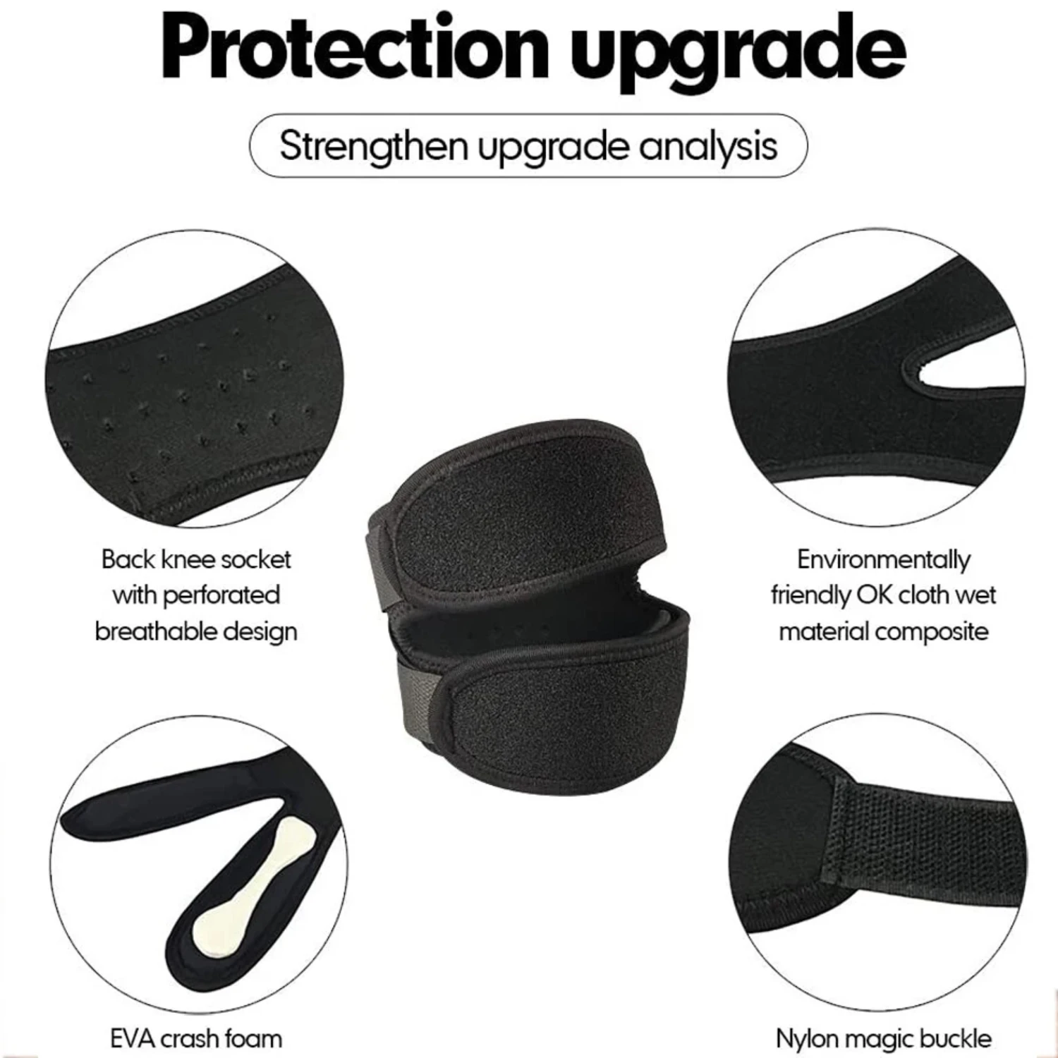 1PC Sports Knee Support Double Patella Belt Elastic Bandage Sport Knee Pads Protector Band soccer basketball Open Brace