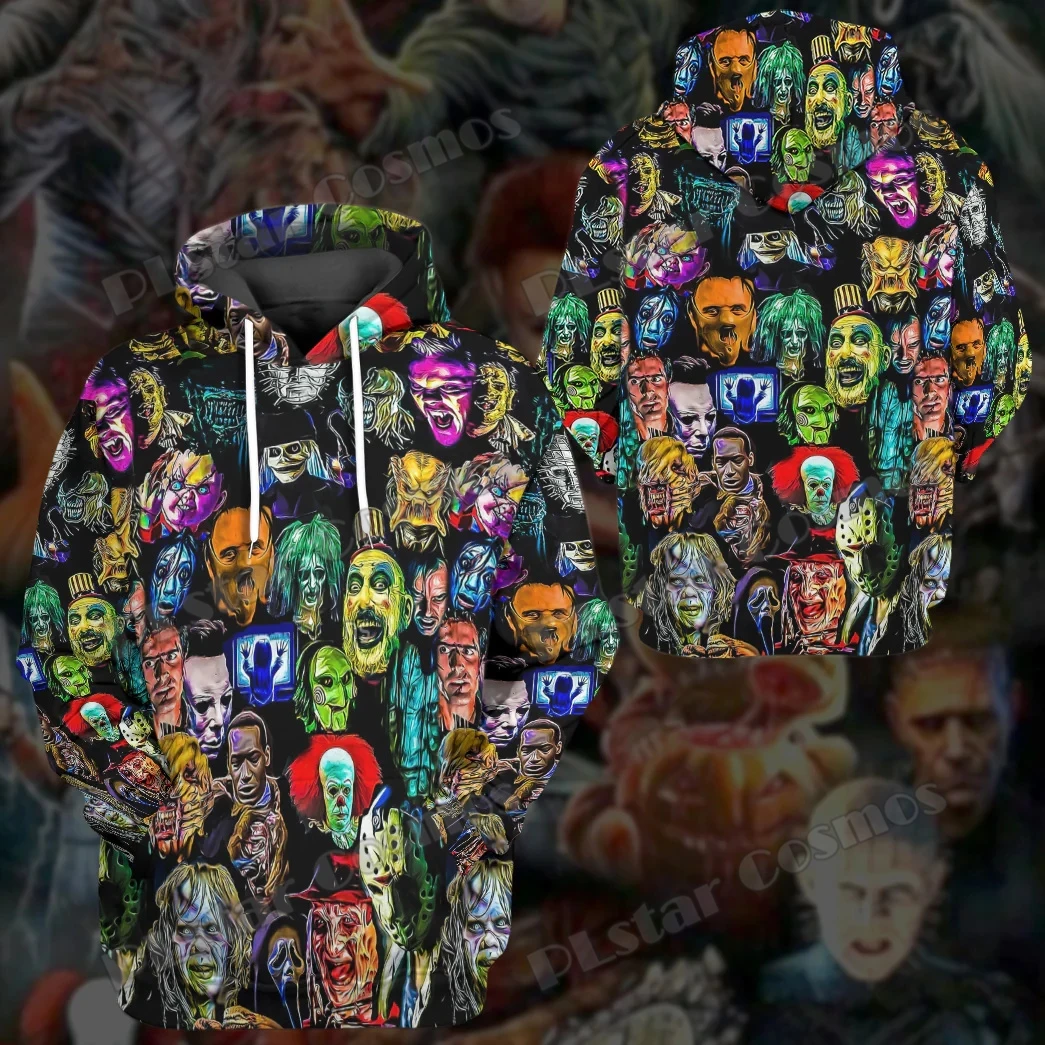 Halloween Horror Collection Characters 3D Printed Fashion Men's Hoodie & Sweatshirt Autumn Unisex Casual Zipper Hoodies DW938
