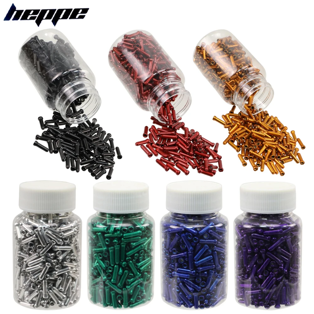 500pcs Bike Shifter Brake Cable End Caps MTB Road Bike Derailleur Wire Tip Multi-color Aluminum Alloy Shift Inner Cable End Cap
