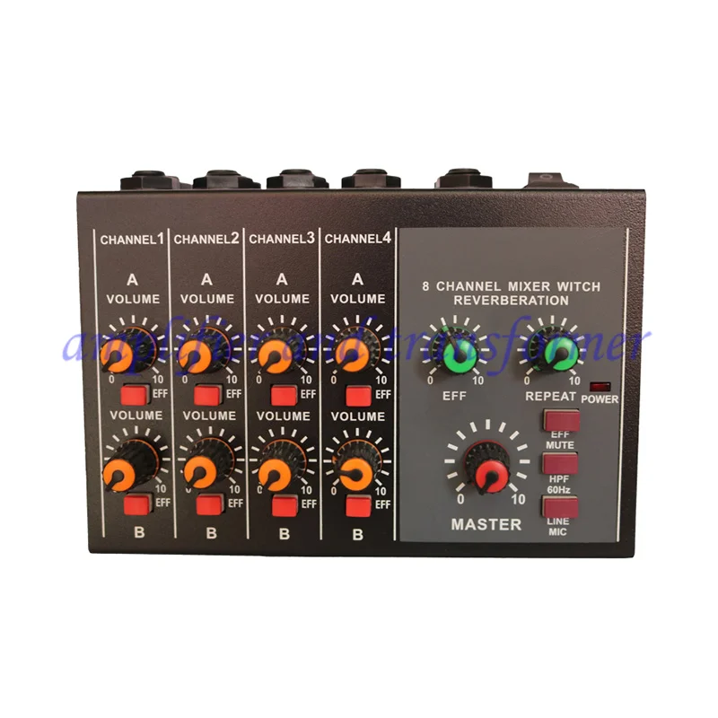 

MIX428 8-way microphone mixer/reverb, instrument microphone extension splitter, effect hub