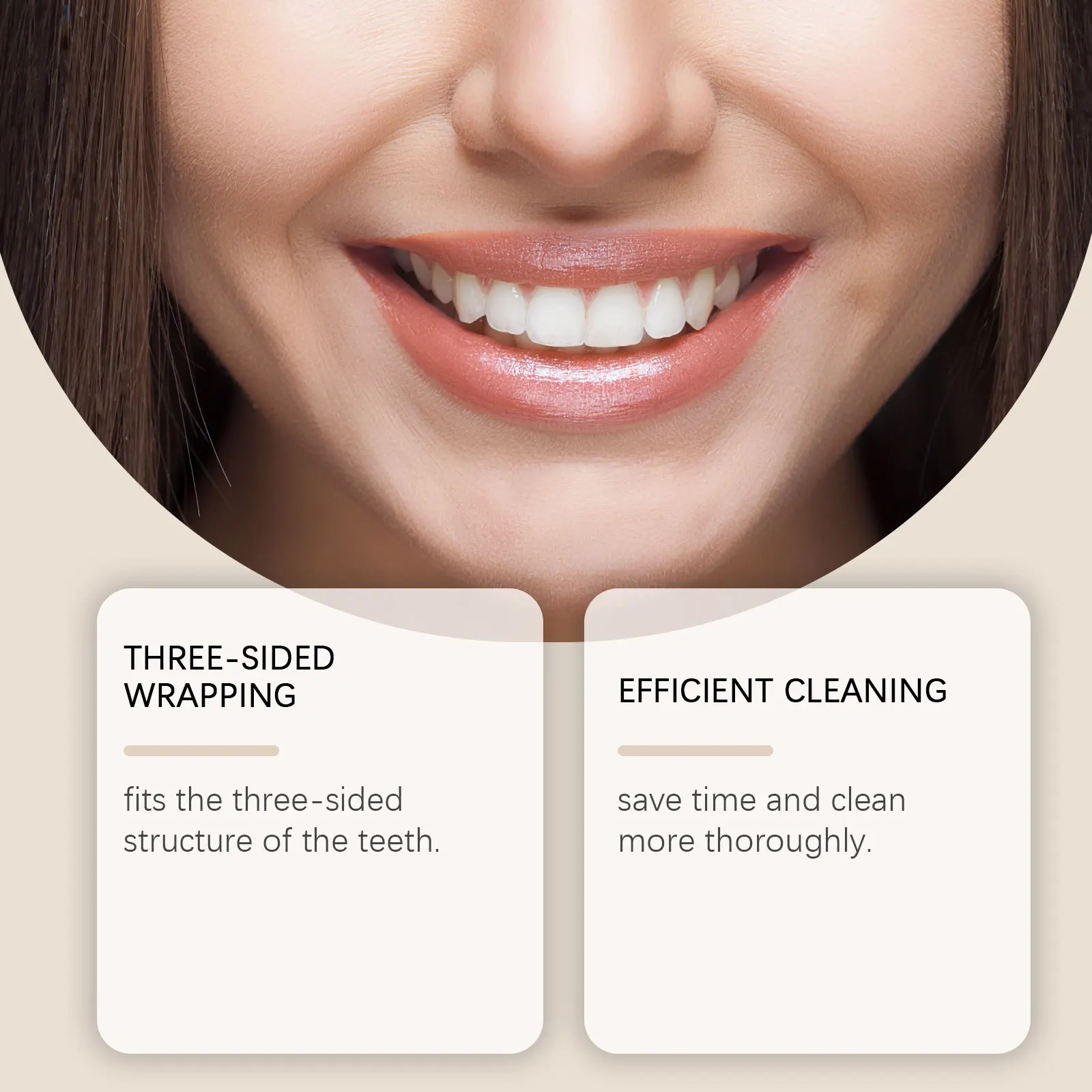 3-Sided Enclosed Toothbrush - Daily Portable, 3-Head U-Shaped Wrapped Design, For Home Use, Cleans Teeth & Tongue Coating