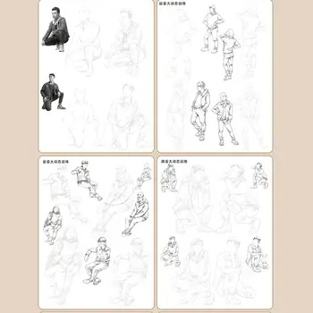 Libro tutorial dipinto a mano disegnato a mano Schizzo Pratica linea Bozza Libro di pratica Studiare personaggi Tracciare il libro di schizzi