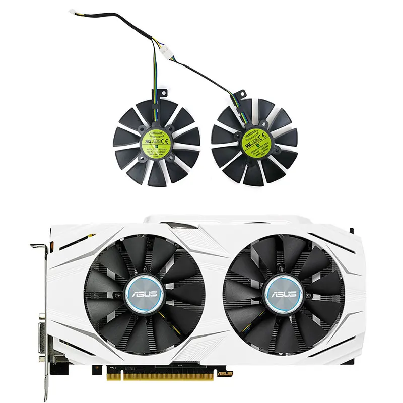 Ventola Della Scheda Grafica 87Mm Muslimact129215Su Per Asus Gtx 1060 1070 Rx 480 Dual Rx57 Expedition Gpu Heat Sink Fan