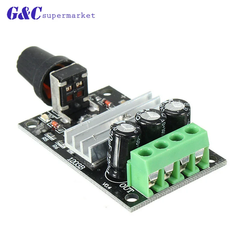 

PWM 6V-28V 3A DC Motor Speed Controller Regulator Adjustable Variable Speed Control Switch Fan DC Motor Governor 80W 12V 24V