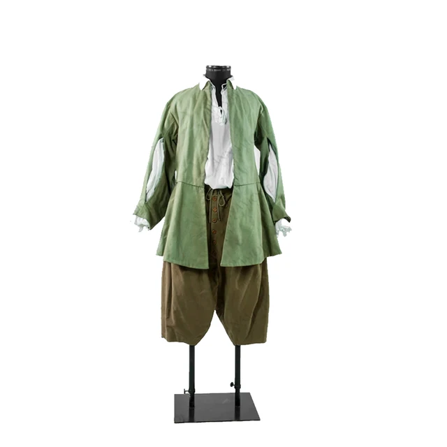 Abito verde medievale vittoriano da uomo del 1600 Costume da