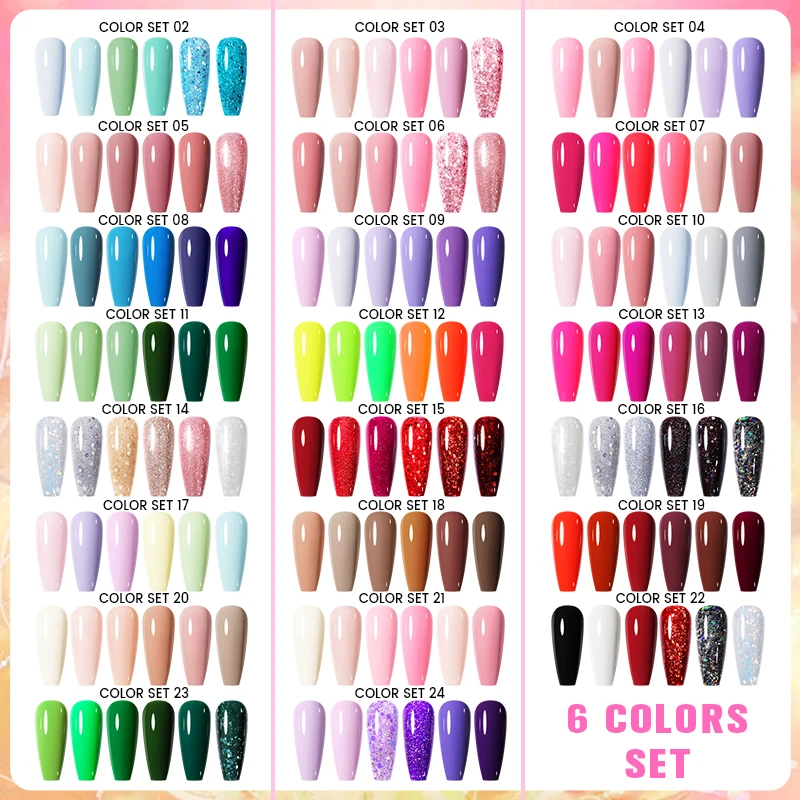BORN PRETTY 10ml Glitter Gel Polish Set For Manicure Hybrid Varnishe Sparking Shining Soak Off Semi Permanant Gel Nail Kit 2