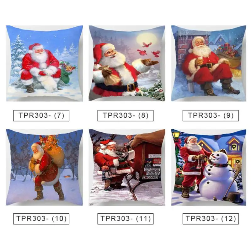 

Подушка для гостиной Seiko с цифровой печатью, наволочка для дивана с Санта-Клаусом, чехол для подушки, декоративная наволочка для праздника