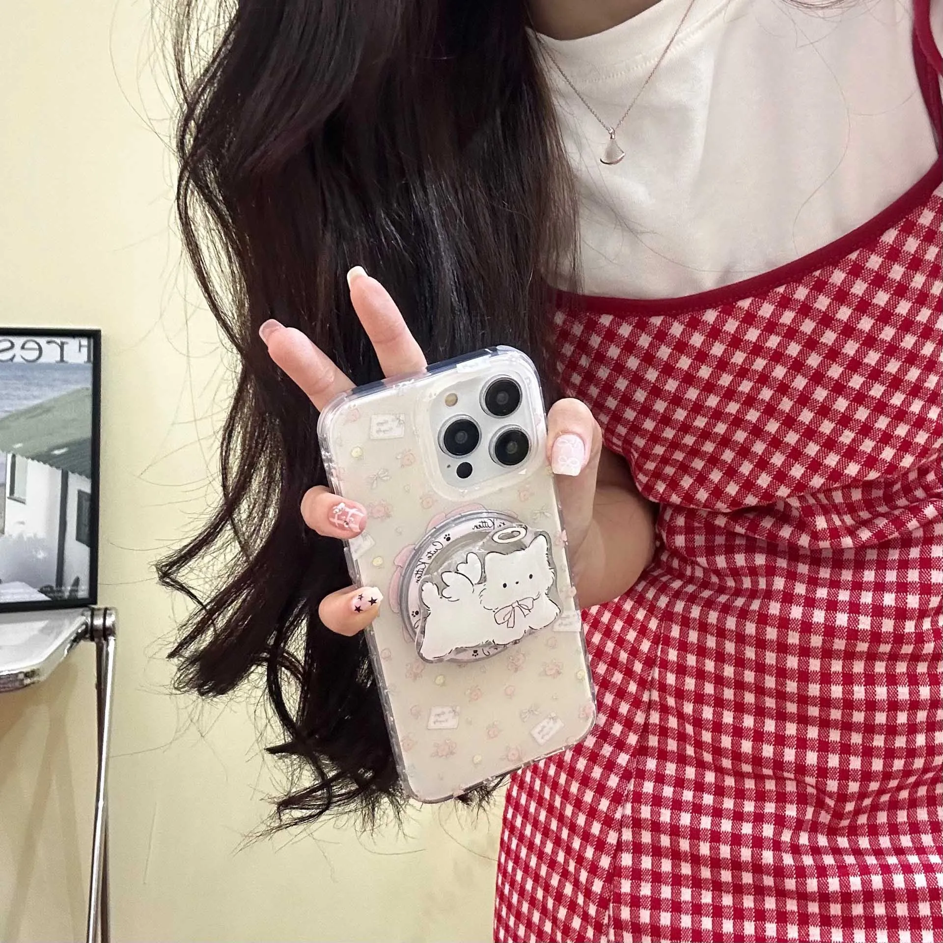 3D Dog Magnetic Stand Holder Phone Case for iPhone