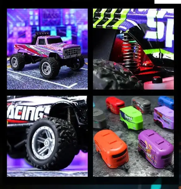 Voiture RC avec remorque - 2.4GHz, 4 roues motrices, 3 couleurs