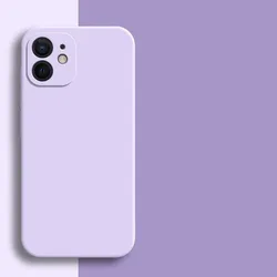Premium Liquid Silicone Protective Phone Case - Sleek and Durable Back Cover - iPhone 12 Mini (Purple)