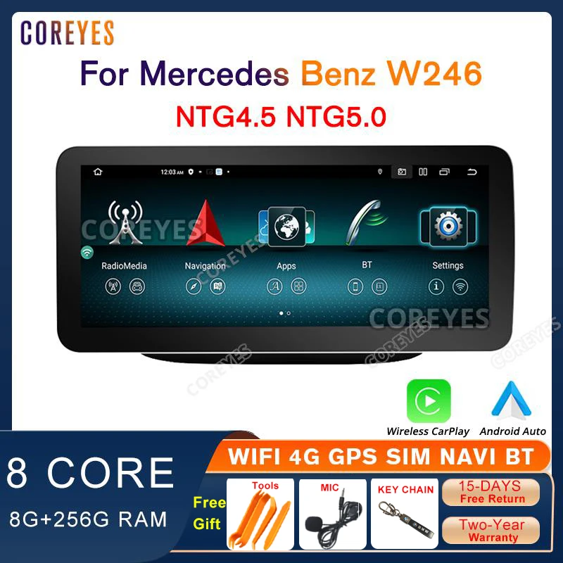 Coreyes 12.3 ''Android 12 Per Mercedes Benz W246 2011-2018 Ntg 4.5 5.0 Sistema Autoradio Lettore Multimediale Gps Carplay Head Unit