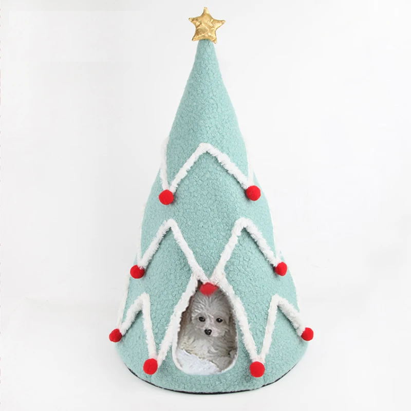 

High quality cheap Christmas tree shape comfortable soft pet cat bed tower shape cat bed