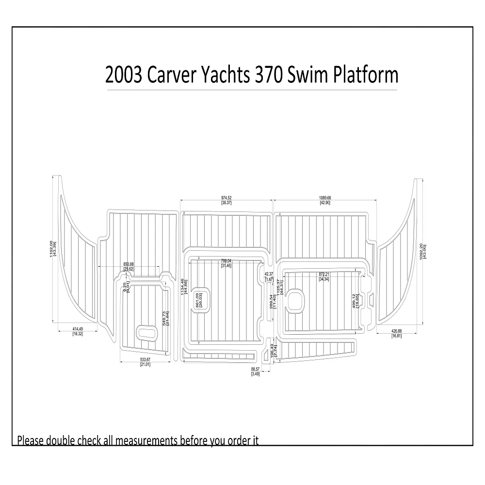 

2003 Carver Yachts 370 Swim Platform Boat EVA Faux Foam Teak Deck Floor Pad