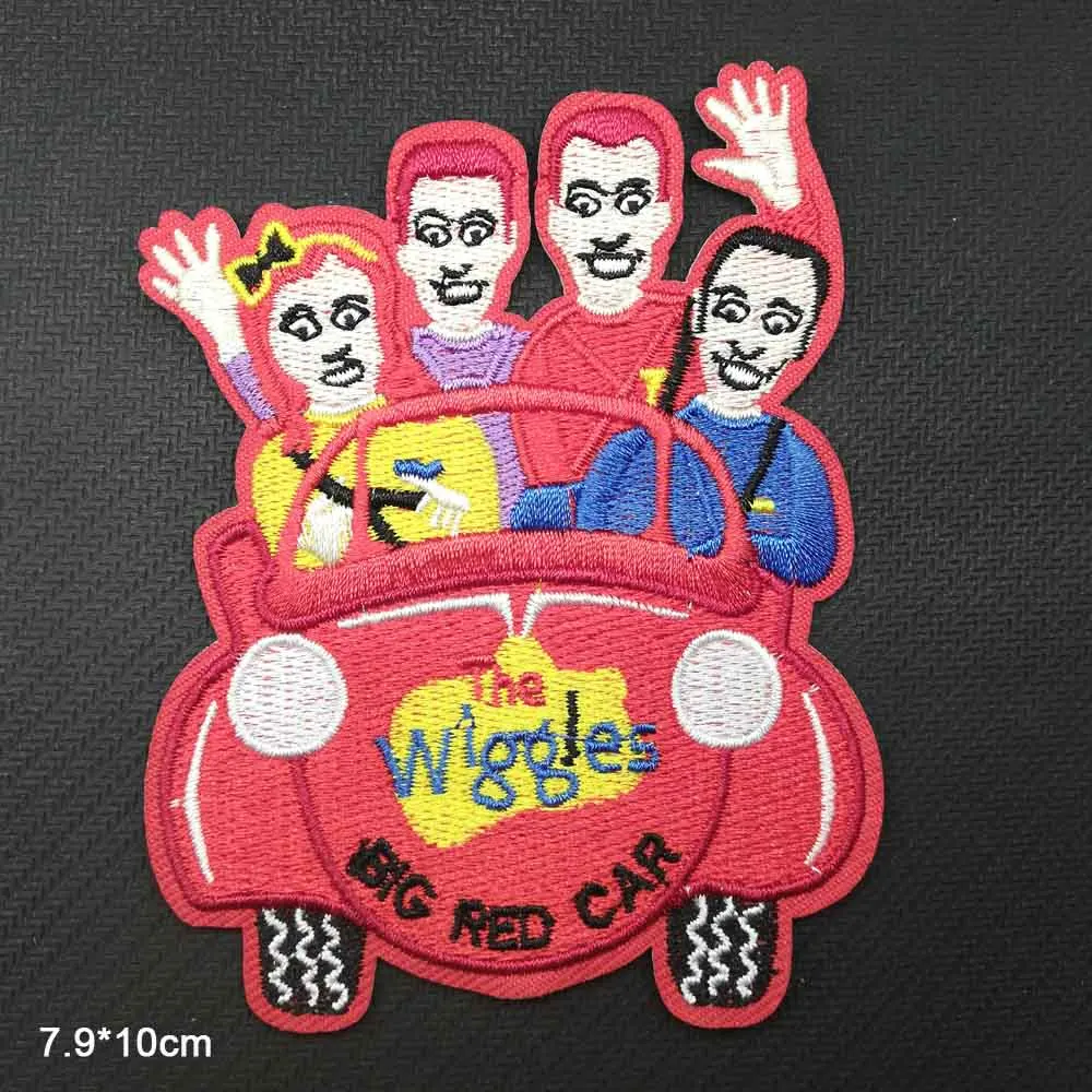 Rosa Eichhörnchen Rotes Auto Die Wackeln Australien TV-Show Eisen auf bestickte Kleidung Patches für Kleidung Großhandel