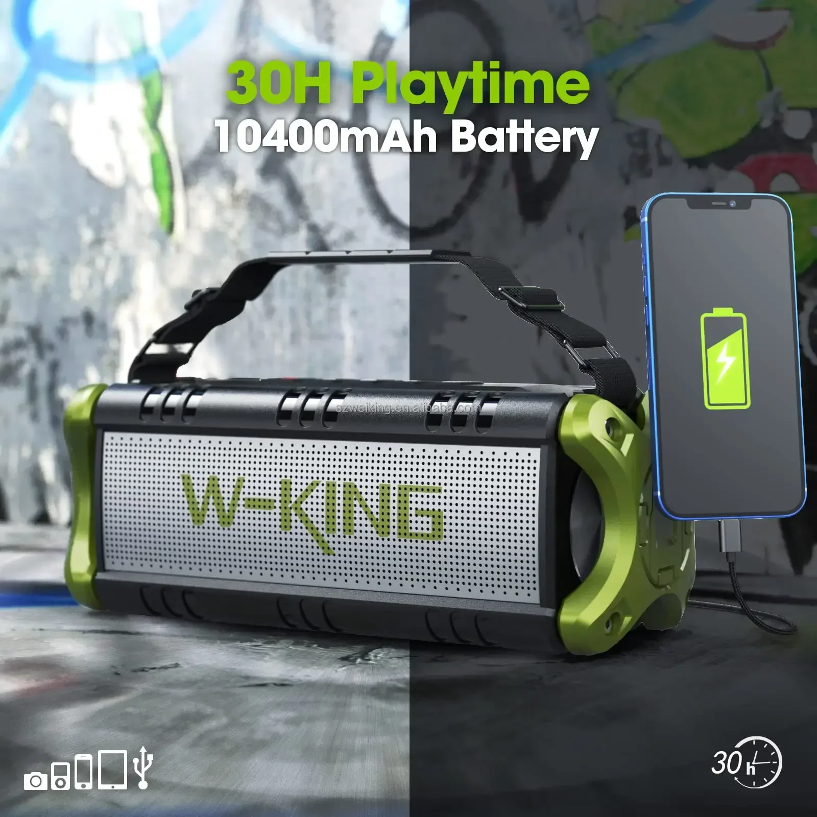 W-KING 100W Bluetooth Speakers V5.3, IPX6 Waterproof Brazil