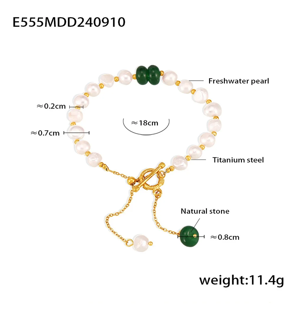 Mode Süßwasser Perle Edelstahl Armband für Frauen ohne Verblassen Natur Steine Luxus Schmuck Geschenk Großhandel – Detail 6