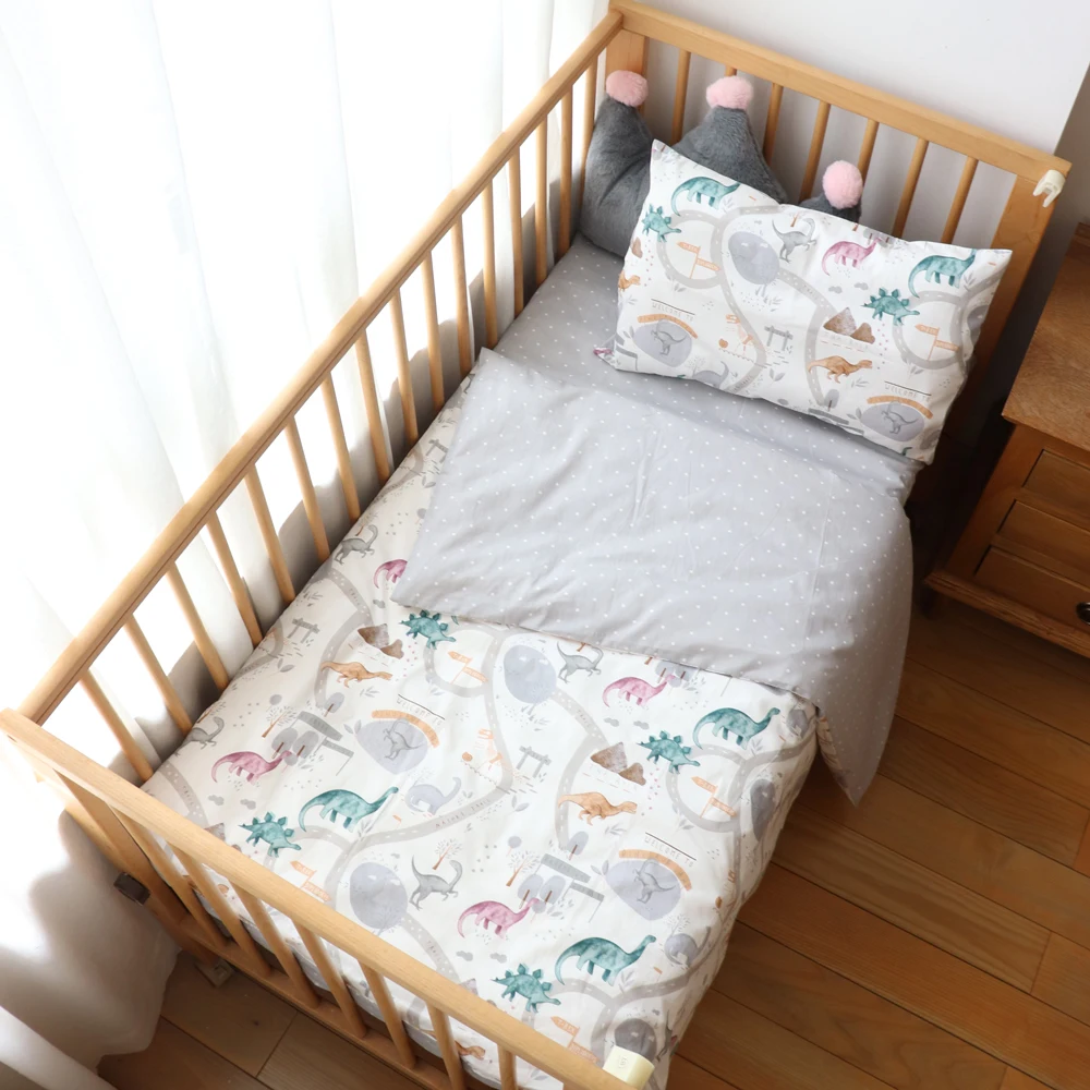 BabyBeddingSetNewbornsCribKitCottonDuverCoverPillowcaseBed