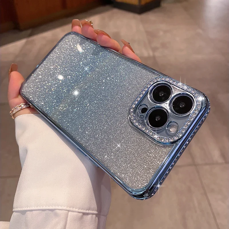 Custodie Di Lusso Gioielli Con Diamanti Per IPhone 16 15 14 13 12 11 Pro Max Mini Cover Posteriore Protezione Antiurto Per IPhone 13 Case - Foto 8